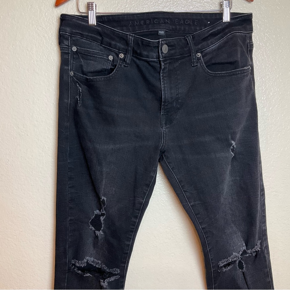 American Eagle Distressed Skinny Jeans SIZE 34x34 - Picture 3 of 11